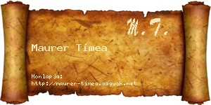 Maurer Tímea névjegykártya